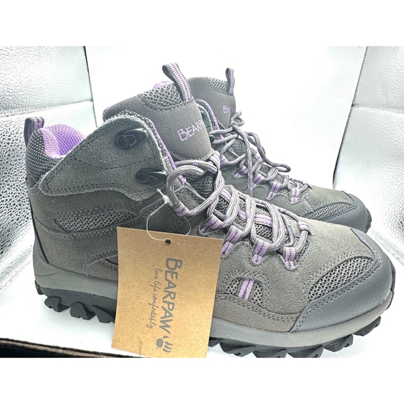 Bearpaw Shoes - Bearpaw natural Olympus Hiking / outdoor Boots SZ women's 9 Gray / Purple New